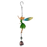 Fairy Metal Glass Wind Chime with Bell 380x120mm (Green)